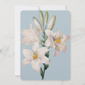 lelies blauw wit bloemenbruiloft kaart (Achterkant)