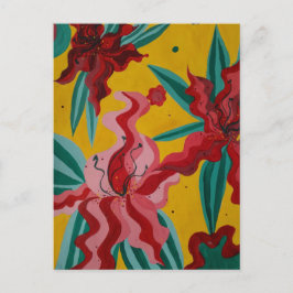 lelies, bloemen, abstractie, abstractionisme, briefkaart