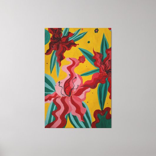 lelies, bloemen, abstractie, abstractionisme, canvas afdruk (Voorkant)