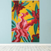 lelies, bloemen, abstractie, abstractionisme, canvas afdruk (Insitu (Houten vloer))