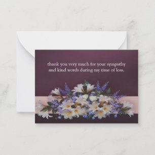 Lelies Bloemen Na Begrafenis Dank u Kaarten Notitiekaartje