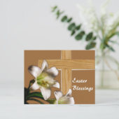 Lelies en het DwarsBriefkaart van Pasen Feestdagenkaart (Staand voorkant)