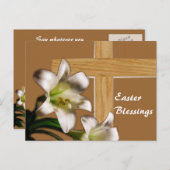 Lelies en het DwarsBriefkaart van Pasen Feestdagenkaart (Voorkant / Achterkant)