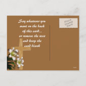 Lelies en het DwarsBriefkaart van Pasen Feestdagenkaart (Achterkant)