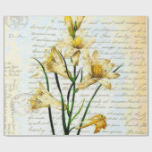 lelies en schrift cadeaupapier (Vlak)