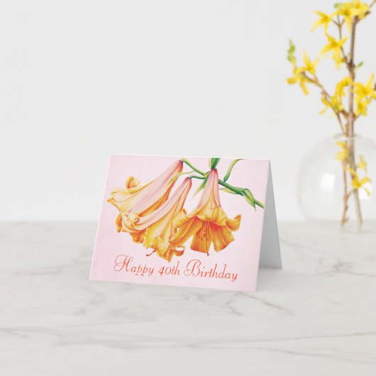 "Lelies" fine art 40e verjaardagskaart Kaart (Gele Bloem)