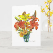 Lelies galore in Kleurpotlood Kaart (Gele Bloem)