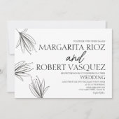 Lelies Handgetekende Elegante Scriptie Bruiloft Kaart (Voorkant)