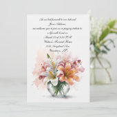 Lelies in een kom Waterverf Memorial Kaart (Staand voorkant)