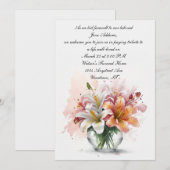 Lelies in een kom Waterverf Memorial Kaart (Voorkant / Achterkant)