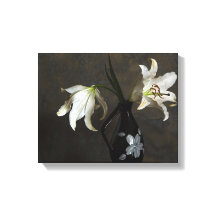 Lelies in een vaas gewikkeld canvas print