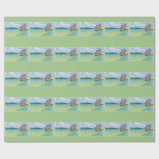 Lelies in Meer Cadeaupapier (Vlak)