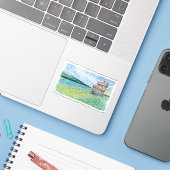 Lelies in Meer Sticker (Laptop met iPhone)