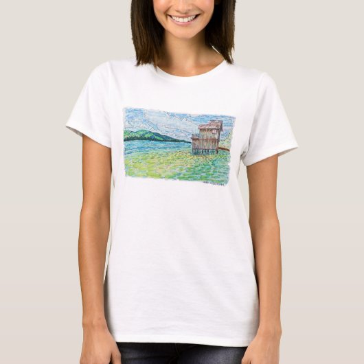 Lelies in meer t-shirt (Voorkant)