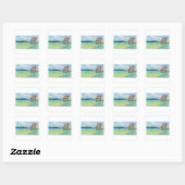 Lelies in Meer Vierkante Sticker (Vel)