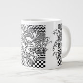 Lelies in zwart en wit grote koffiekop (Voorkant rechts)