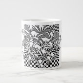 Lelies in zwart en wit grote koffiekop (Voorkant)