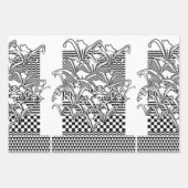 Lelies in zwart en wit inpakpapier vel (Voorkant 2)