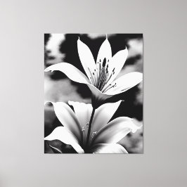 Lelies in zwart-wit Canvas Print