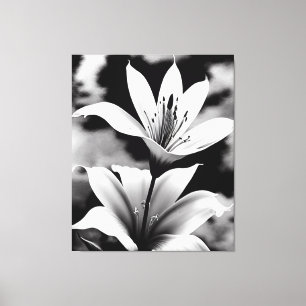 Lelies in zwart-wit Canvas Print