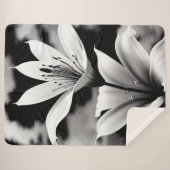 Lelies in zwart-wit op een Sherpa Deken (Voorkant (horizontaal))