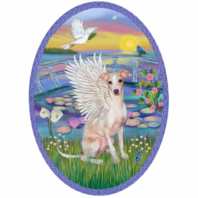 Lelies - Italiaanse windhond (fawn) Staand Fotobeeldje (Voorkant)