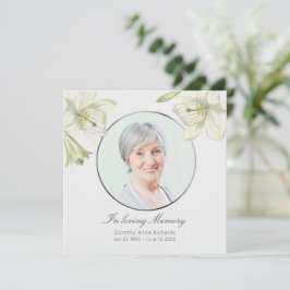 Lelies Licht Zilver Sympathie Memorial Kaart