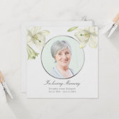  Lelies Licht Zilver Sympathie Memorial Kaart (Voorkant / Achterkant in situ)