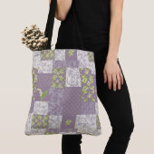 Lelies-of-the-Valley Faux Patchwork in Mauve Tote Bag (Dichtbij)