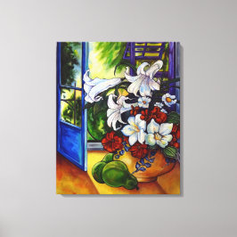 Lelies & peren Stilleven schilderen - Canvas Print
