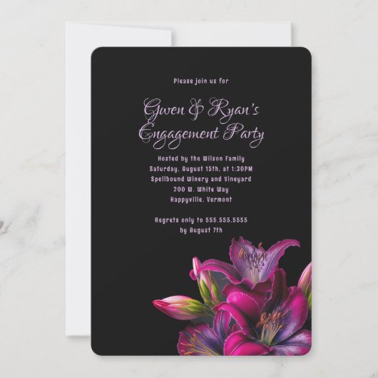 Lelies Pre-bruiloft Douche Party Uitnodiging (Voorkant)