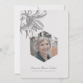 Lelies Sympathy Memorial Foto Dank u Bedankkaart