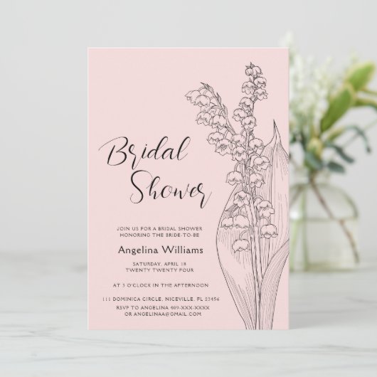 Lelies van de vallei Bridal Shower Invitation Kaart (Staand voorkant)