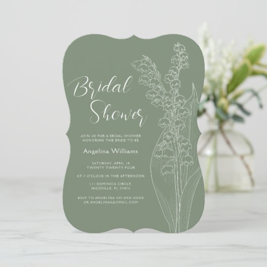 Lelies van de vallei Bridal Shower Invitation Kaart (Staand voorkant)