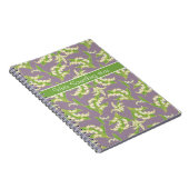 Lelies van de vallei Patroon op Mauve Notitieboek (Rechterzijde)
