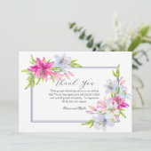 Lelies Waterverf bruiloft Bedankkaart (Staand voorkant)