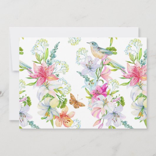 Lelies Waterverf bruiloft Bedankkaart (Achterkant)