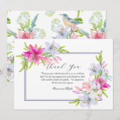 Lelies Waterverf bruiloft Bedankkaart (Voorkant / Achterkant)