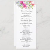 Lelies waterverf bruiloft programmakaart (Voorkant / Achterkant)