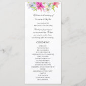 Lelies waterverf bruiloft programmakaart (Voorkant)