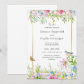 Lelies Waterverf bruiloft uitnodiging (Voorkant / Achterkant)