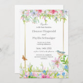 Lelies Waterverf bruiloft uitnodiging (Voorkant / Achterkant)