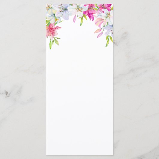 Lelies Waterverf Wedding Menu (Achterkant)