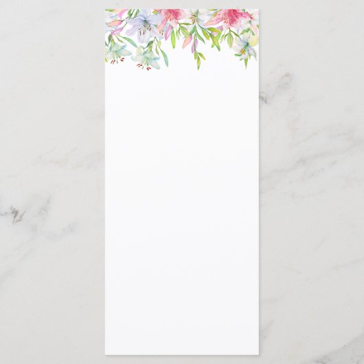 Lelies Waterverf Wedding Menu (Achterkant)