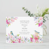 Lelies Waterverf Wedding Save the Date Invitation Kaart (Staand voorkant)