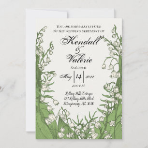 Lelietje-van-dalen 5x7 bloemen bruiloft uitnodigin kaart