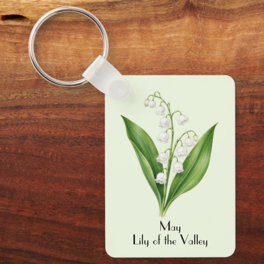 Lelietje-van-dalen bloemen sleutelhanger (Voorkant)