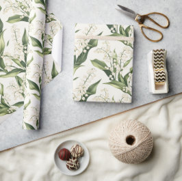 Lelietje-van-dalen bloemmotief cadeaupapier