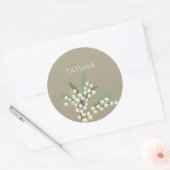 Lelietje-van-dalen bloemstuk Aangepaste naam Ronde Sticker (Envelop)
