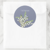 Lelietje-van-dalen bloemstuk Aangepaste naam Ronde Sticker (Tas)
